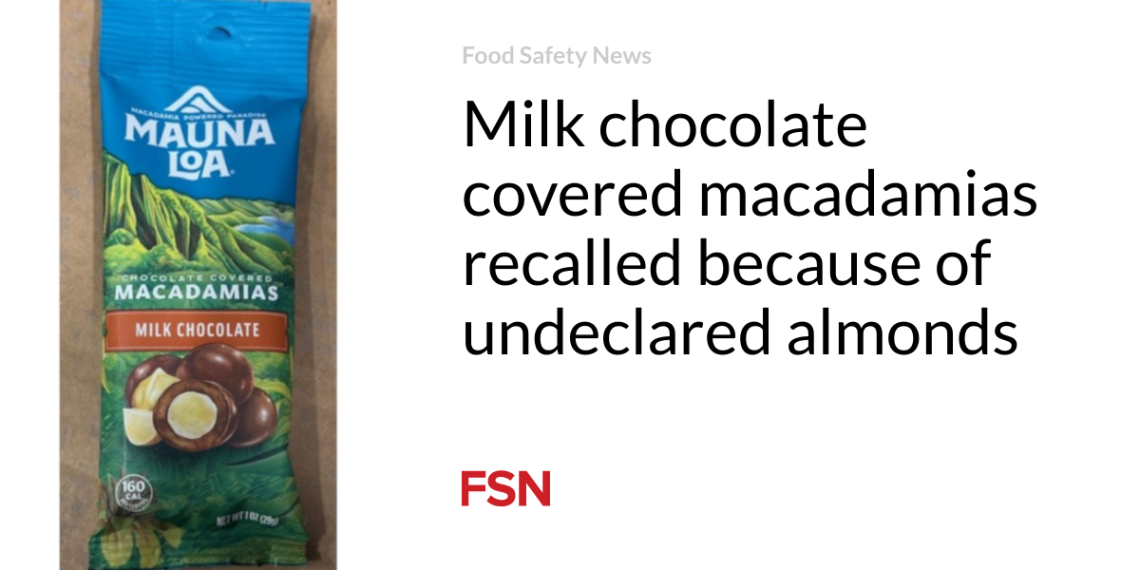 Milk chocolate coated macadamias recalled due to undeclared almonds