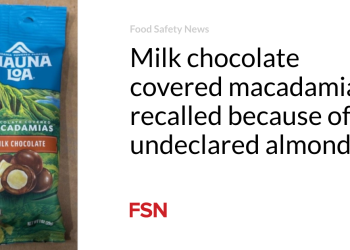 Milk chocolate coated macadamias recalled due to undeclared almonds