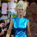 Unfastened Girls’s Jane Moore steps out in electrical blue costume at London Trend Week