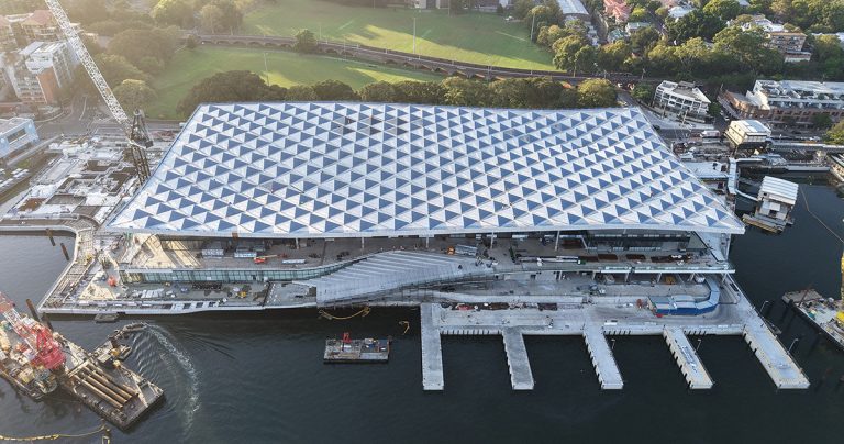 3xn Architects completes the Sydney fish market recording roof