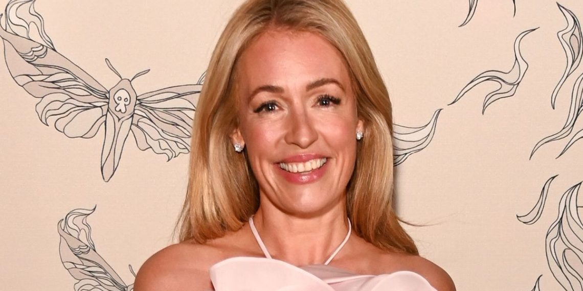 Cat Deeley completely styled her anglaise shirt with gold hoops and a easy sun-kissed make-up look