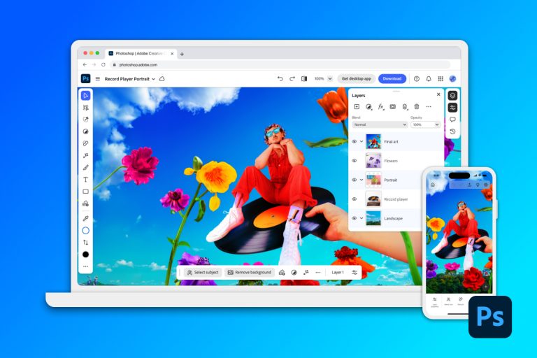 Adobe runs the Photoshop cell app with full options for Professional on the go