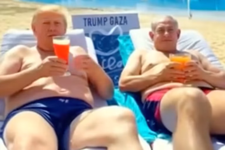Trump shares the video of that ‘Trump Gaza’, Gold Statue, Netanyahu on a Seaside and Dance of the Beard