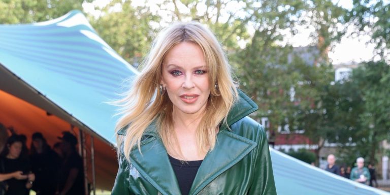 We’re revisiting Kylie Minogue’s bottle inexperienced leather-based trench look