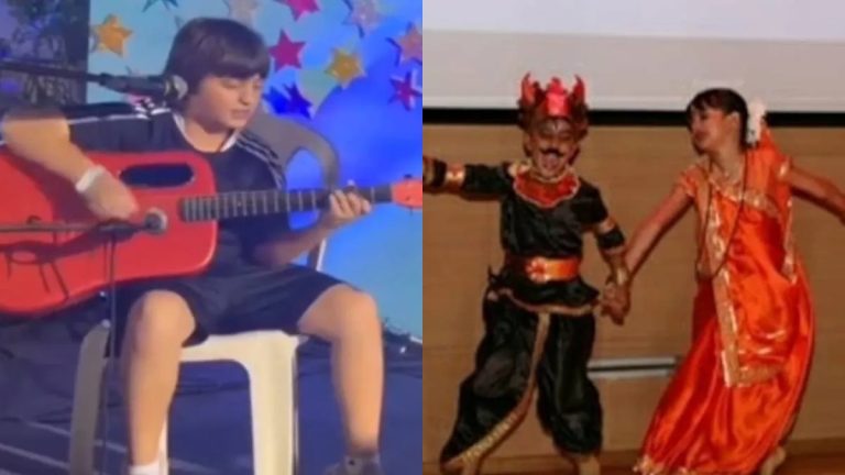 Abram singing Die to Aaradhya Bachchan enjoying Goddess Sita, watch star youngsters taking up web