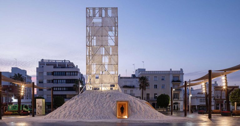 Salt turns into experimental development materials for “La sal pavilion” in Spain