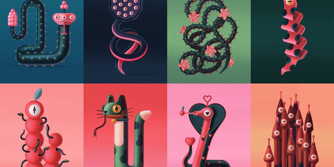The yr of the snake slit in lots of elements of Mary Maka – Colossal playful illustrations