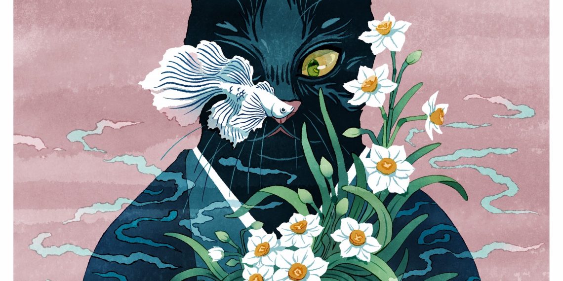 The felines evoke “a floating world” within the capricious illustrations of Tùng Nâm – Colossal