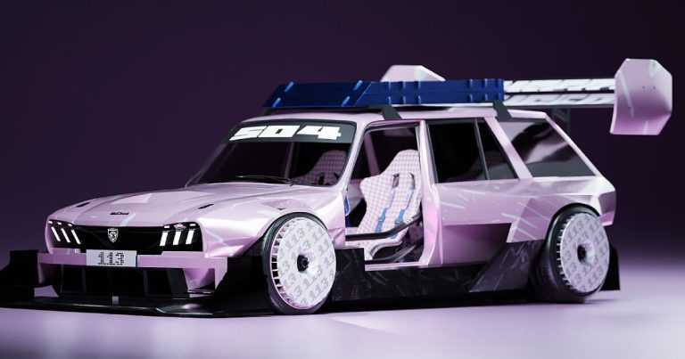 Peugeot Design Lab turns 504 coupe right into a pink pilot for climb from the hill