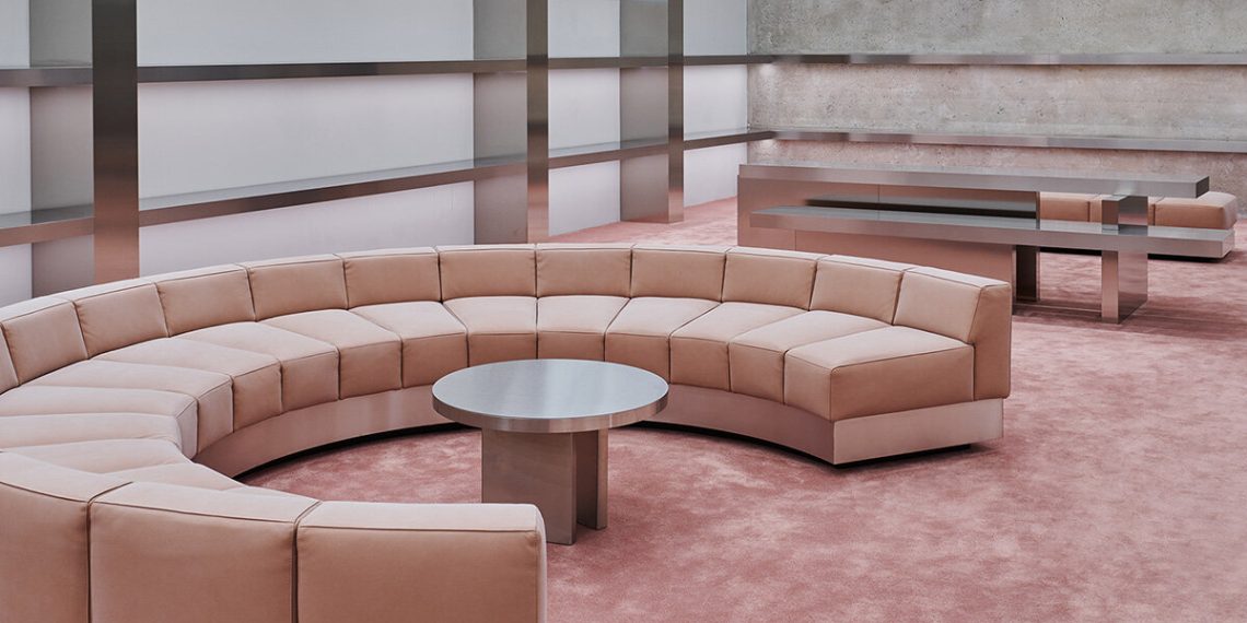 Stone, metal and concrete converge into the Daring Milan showroom in Studioboom for Paris Texas