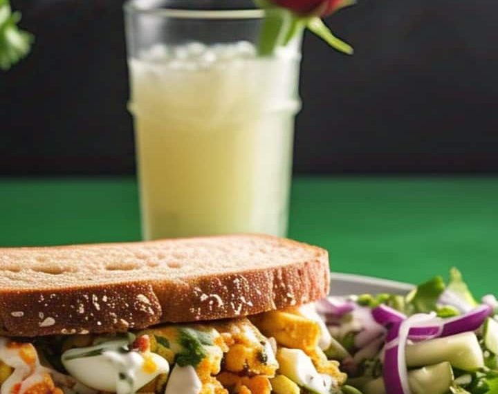 Protein Wealthy Dahi Tadka Sandwich