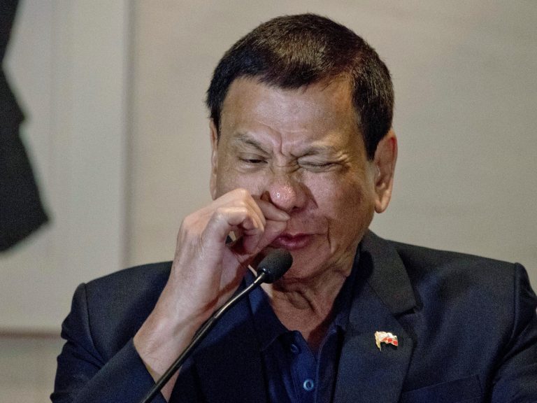 What is occurring with the previous President Rodrigo Duterte who arrested and accused crimes in opposition to humanity?