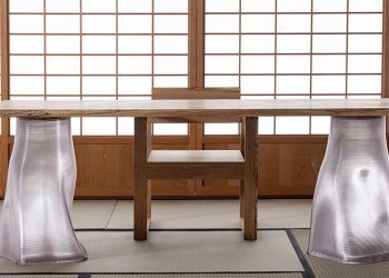 3D scanned bushes trunks change into translucent desk legs for Aki Hamada Architects assortment