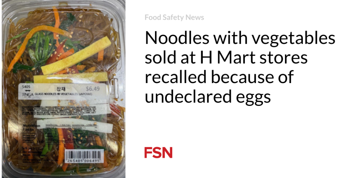Noodles with greens bought at H Mart shops recalled due to undeclared eggs
