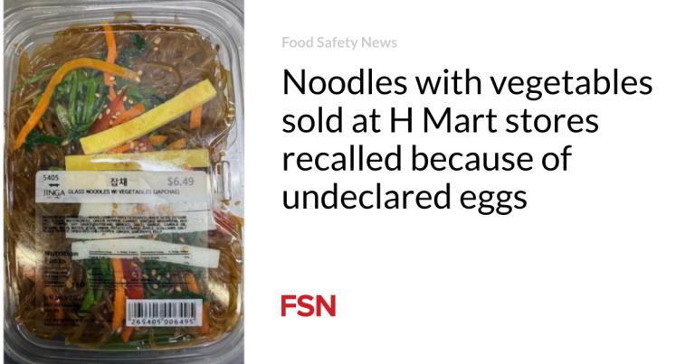 Noodles with greens bought at H Mart shops recalled due to undeclared eggs