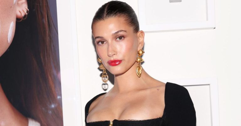 Hailey Bieber Wears Outsized Blazer as a Costume in Paris Pictures