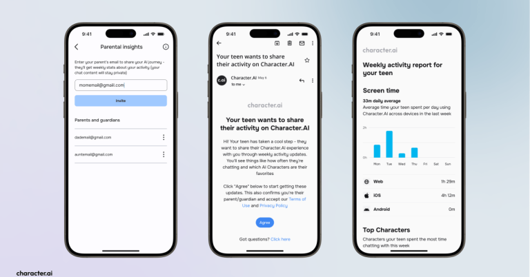 Character. Add parental experiences for using teen -teenage chatbot