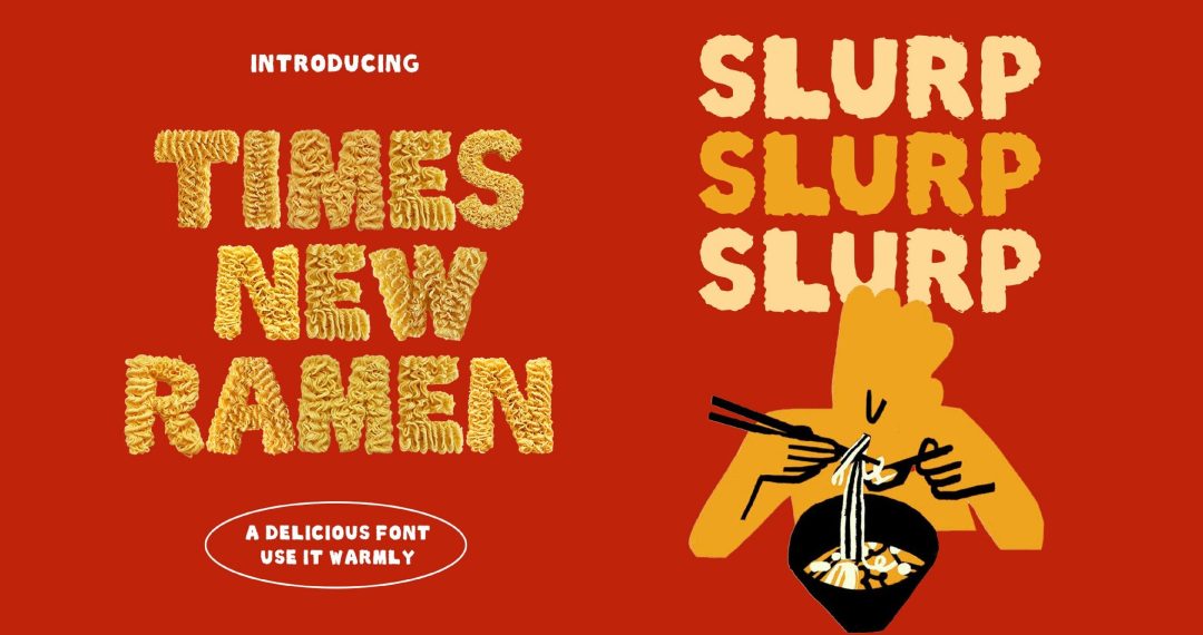 “Instances New Rammen”, a free font of urge for food cooked from true noodles