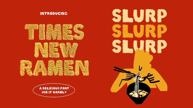 “Instances New Rammen”, a free font of urge for food cooked from true noodles