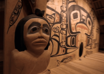 A one-year collaboration may be seen a standard Tlingit Tribal Home that returns to Glacier Bay-Colossal