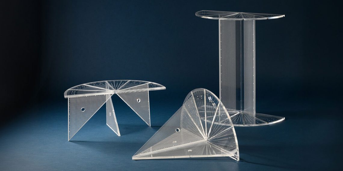 Measuring instruments arranges floating compositions by Iyo Hasegawa