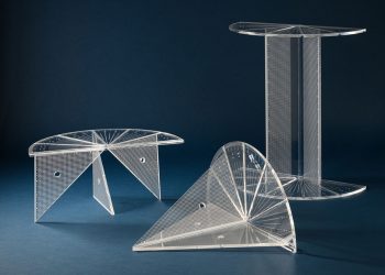 Measuring instruments arranges floating compositions by Iyo Hasegawa