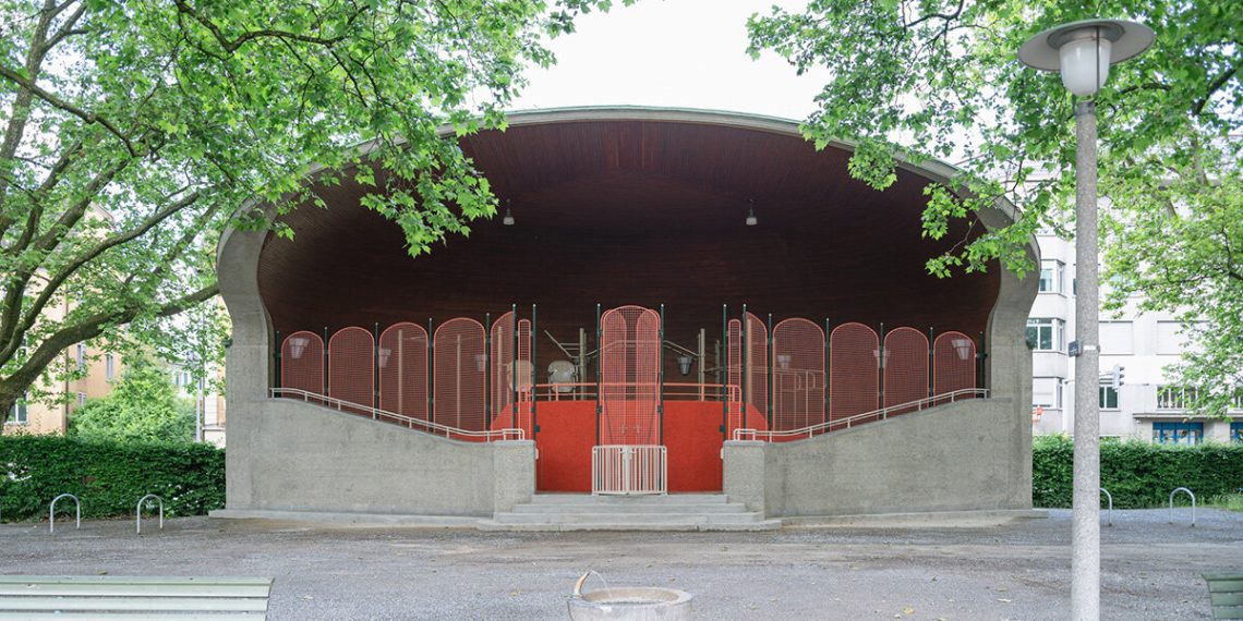 Camponovo Baumgartner transforms the old-century outdated pavilion right into a Zurich health area
