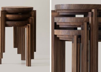 Picket chair stacked by Nao Iwamatsu