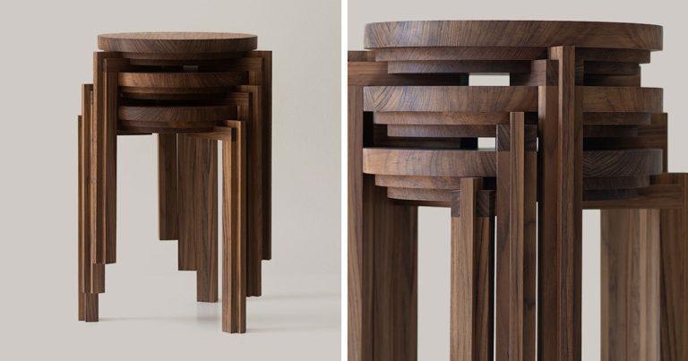 Picket chair stacked by Nao Iwamatsu