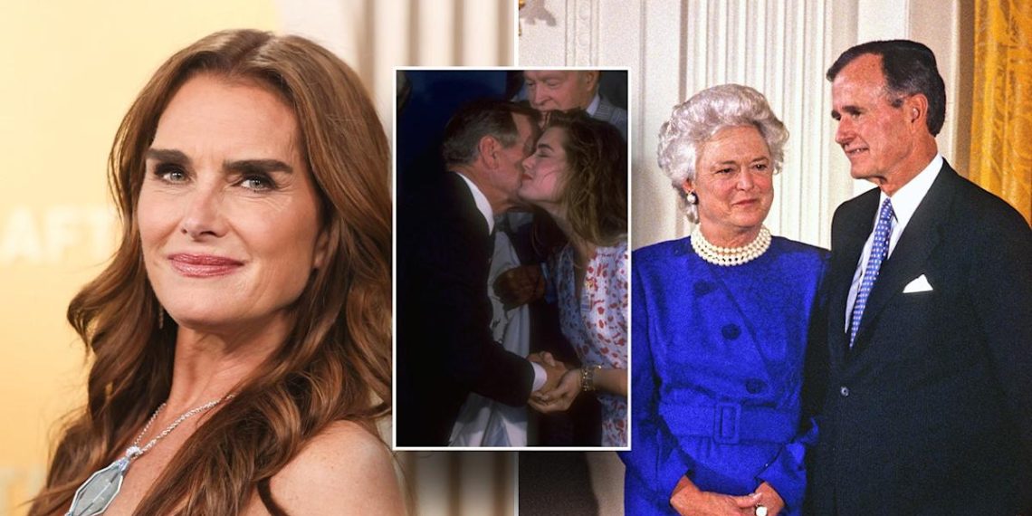 Brooke Shields as soon as walked in on George H.W. Bush, spouse Barbara of their bed room