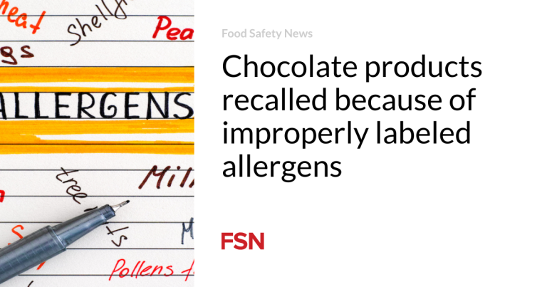Chocolate merchandise recalled due to improperly labeled allergens