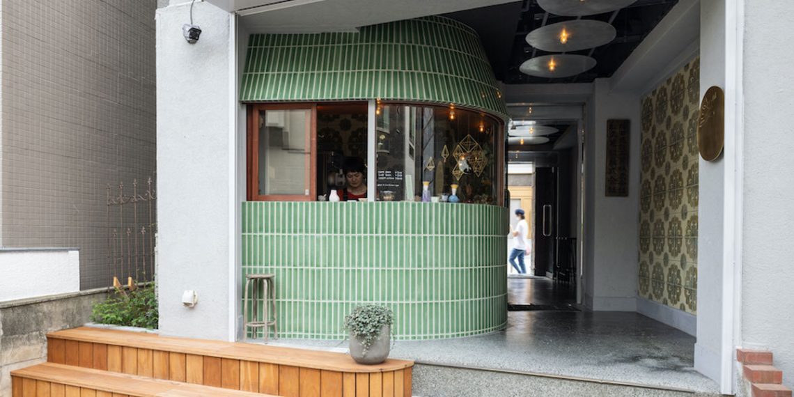 Mint inexperienced plates wrap tiny frozen curved by uenoa in Tokyo