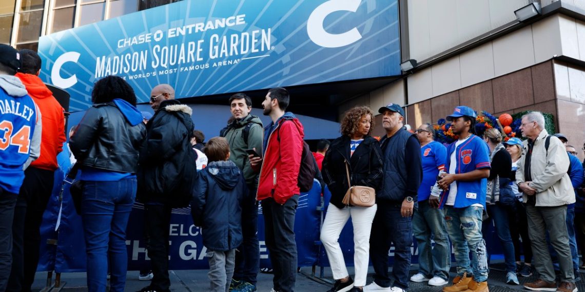 Madison Sq. Backyard’s surveillance system forbade this fan over its shirt design