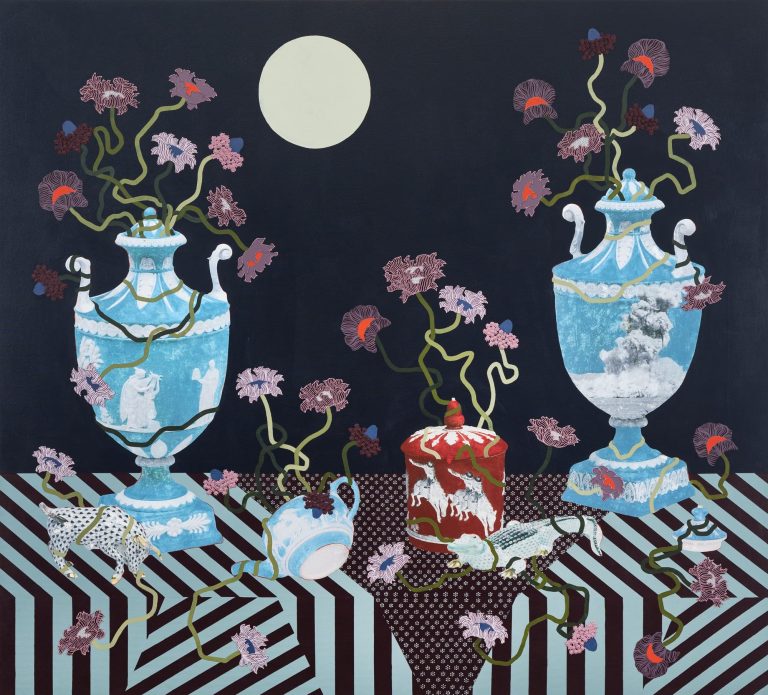 Flowers fulfill porcelain animals and objects in Lizzie Gill – Colossal