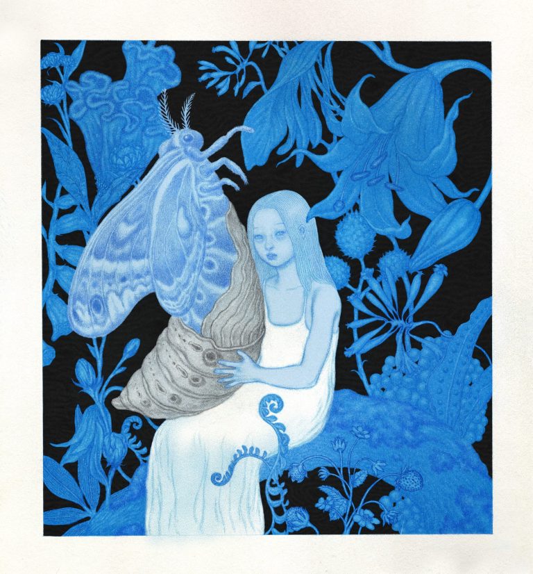 Anxious interactions signify a response to the tragedy within the blue illustrations of Jinjoo Jo – Colossal