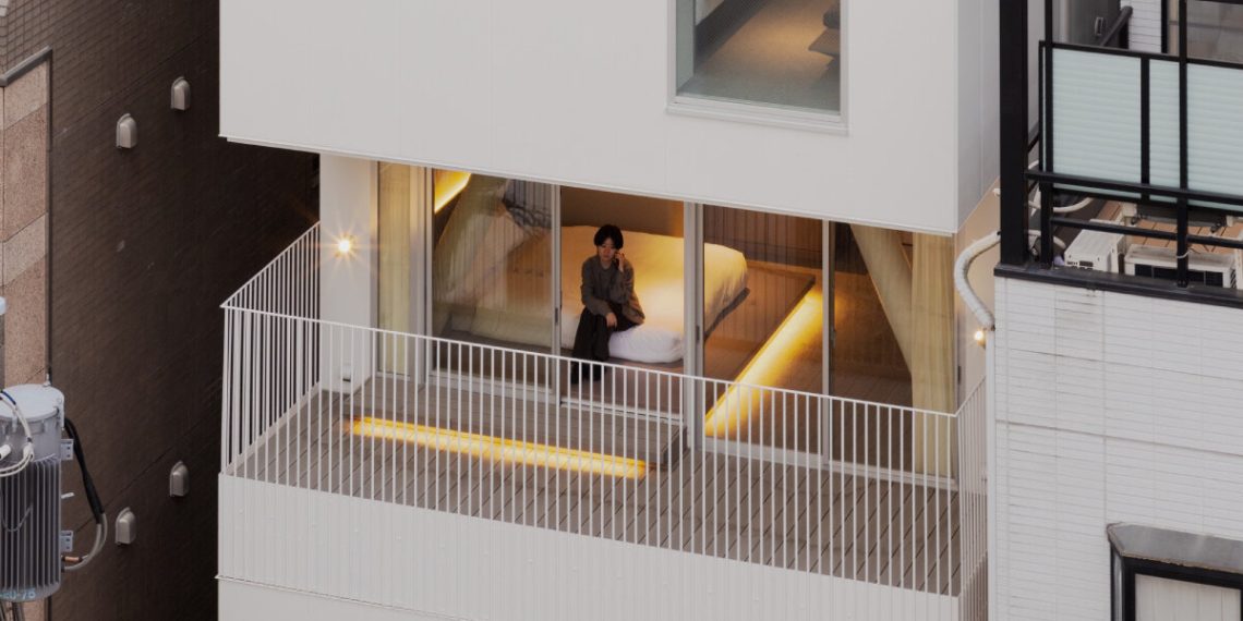 Kooo Architects carve the terraces within the entrance of the resort within the middle of Tokyo