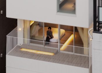 Kooo Architects carve the terraces within the entrance of the resort within the middle of Tokyo