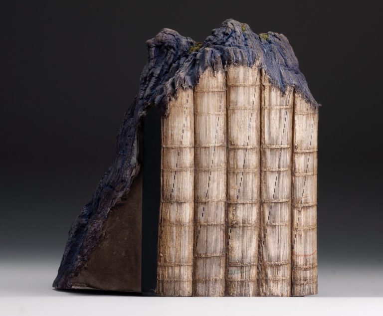 Blasting books with excessive stress water, Man Laramée sings mountains of information