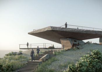 Meishajian city viewing platform with line+ resembles with stone boulder in Shenzhen