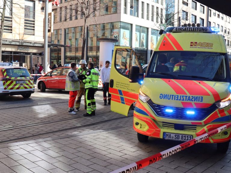A car goes over a crowd within the metropolis of Mannheim