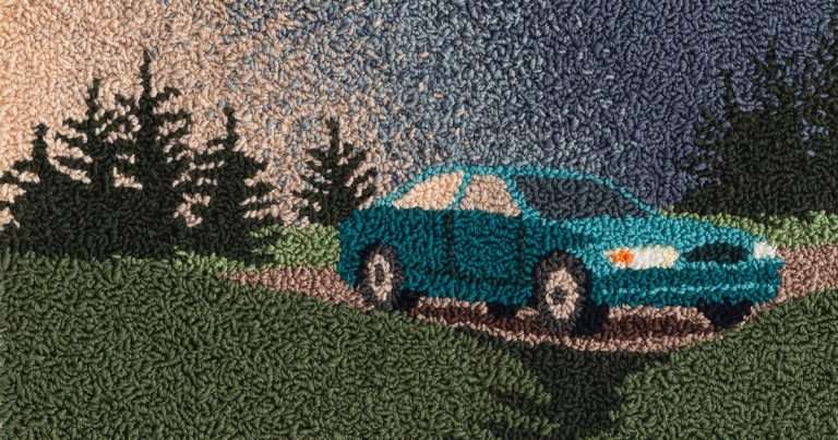 Summer season travels on the street conjures up AC-PUMN embroidery by Adrienna Matzeg