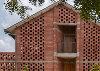 The facade of pierced land of farm land in Ahmedabad