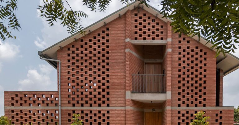 The facade of pierced land of farm land in Ahmedabad