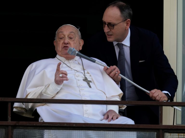 Pope Francis reappeared in public after being hospitalized for greater than a month