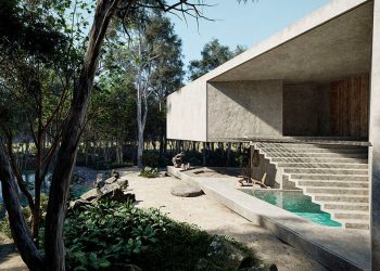 Gross and daring concrete geometrics form the muse of Praactic Mexican residence
