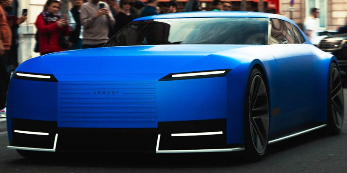 Money owed with the Jaguar Kind 00 automotive in Paris in 2025 Style Week