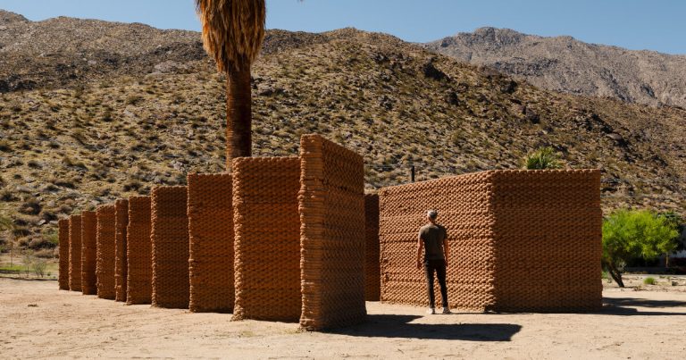 Ronald Rael 3d-Adobe Oasis imprints in Coachella Valley for Dessert X