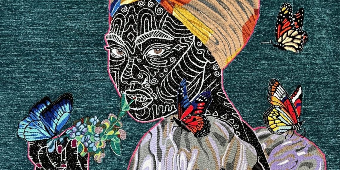 The royal portraits evoke the parable and energy in Simone Elizabeth Saunders-Colossal’s textiles