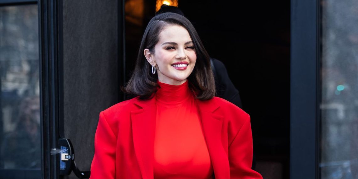 Selena Gomez embraced romance in a head-to-toe purple look