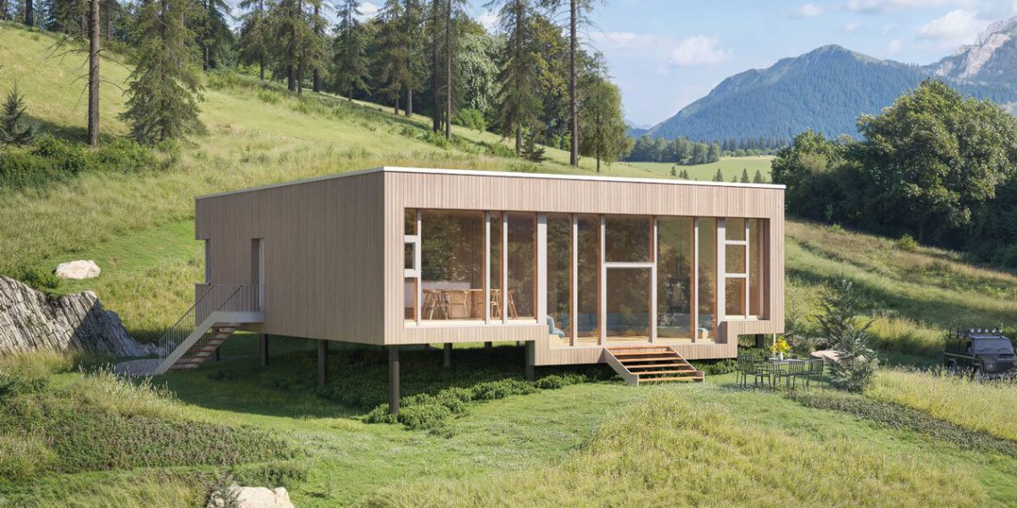 Sigurd Larsen and Haas construct three wood homes excessive with expansive luminators